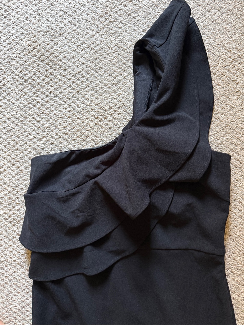 Lulu's Black One-Shoulder Ruffle Gown - Picture 3 of 3